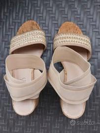 sandali in tessuto e sughero 