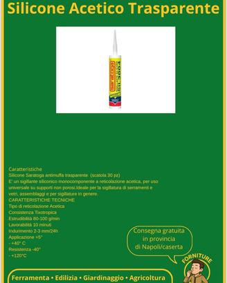 30 cartucce di silicone acetico trasparente
