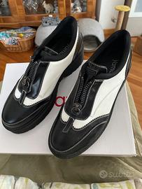 Scarpe donna in pelle bicolore Nero/Bianco