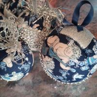 Decori Natalizi tonalità blu fatti a mano