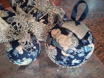 Decori Natalizi tonalità blu fatti a mano