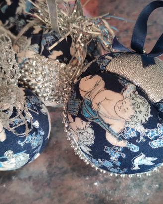 Decori Natalizi tonalità blu fatti a mano