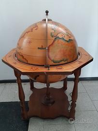 mappamondo bar in legno  vintage