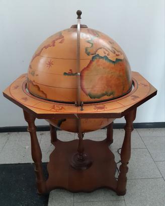mappamondo bar in legno  vintage