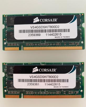 SO-DDR2 4 GB PC800 MHZ KIT (2X2) (VS4GSDSKIT800D2)