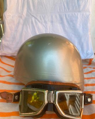 Casco moto d’epoca Cromwell + occhiali Climax t.58