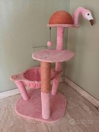 Albero tiragraffi fenicottero rosa