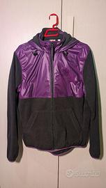 Giacca / Felpa in pile PUMA viola e nera Vintage