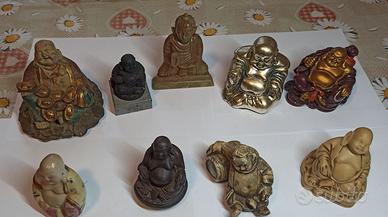 set 9 statuette Buddha   varie dimensioni e materi