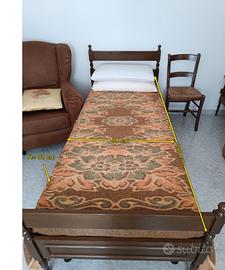 Letto singolo antico completo di rete e materasso