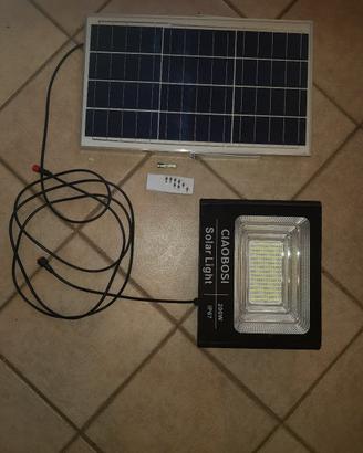 kit pannello fotovoltaico e faro200w completo