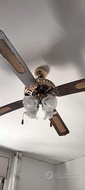 Ventilatore a 4 pale + 4 luci - diam. cm 125