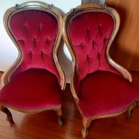 Coppia poltroncine stile Luigi Filippo 