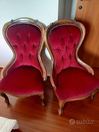 Coppia poltroncine stile Luigi Filippo 