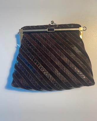 Borsa Vintage ~ Camoscio e pelle di serpente