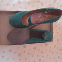 scarpe verdi con tacco 
