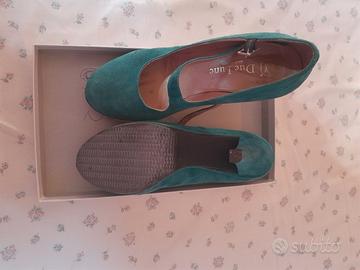 scarpe verdi con tacco 