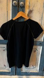 T-shirt FENDI vintage con impunture in vera pelle