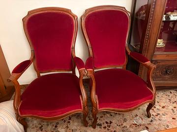 Coppie di poltrone dell'ottocento Luigi Filippo
