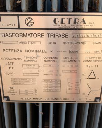 Trasformatore 700 kva
