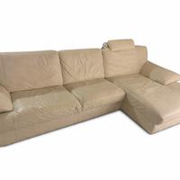 Divano Chateu d'Ax in pelle con chaise longue-2,80