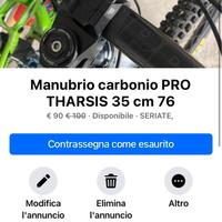 Manubrio carbonio PRO THARSIS diametro 35 cm 76