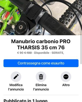 Manubrio carbonio PRO THARSIS diametro 35 cm 76