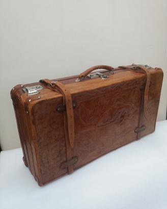 Valigia per auto d'epoca vera pelle vintage