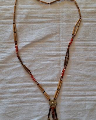 Collana Etnica Boho Chic con Pendenti Bronzo