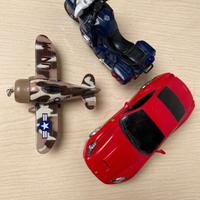 Set 3 giocattoli moto macchina e aereo da bambino