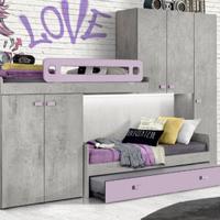 cameretta soppalco 5 ante battenti+scrivania+2 ant