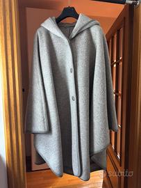 Poncho grigio Dolomiten in lana