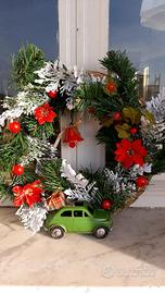 Ghirlanda natalizia con fiat 500