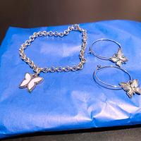 Parure Farfalline – braccialetto e orecchini.