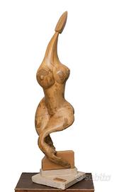 scultura in radica di ulivo