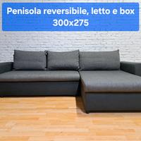 Divano letto modermo penisola  reversibile e letto