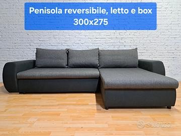 Divano letto modermo penisola  reversibile e letto