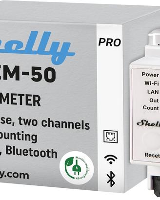 Shelly Pro EM 50A, LAN & Wi-Fi Misuratore di Energ