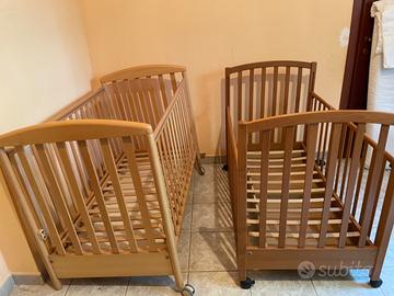 2 Lettini / Culle in legno 130 x 70