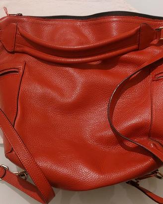 Borsa Zaino rossa Vera pelle