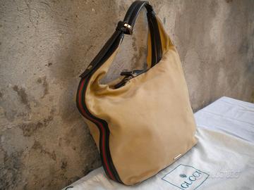 Borsa Gucci vintage tessuto e pelle