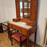 Specchiera Vintage in Noce e Marmo