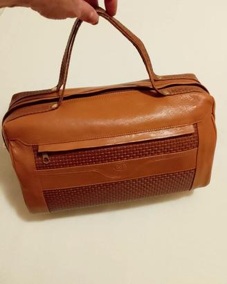 BORSA B&B IN ECOPELLE MARRONE ANNI 90 
