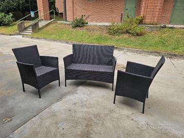Set panchina e poltrone per esterni