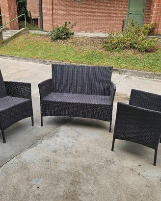 Set panchina e poltrone per esterni