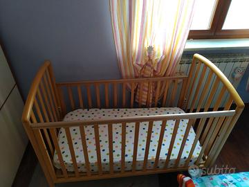 Lettino neonato Pali in legno + Materasso Simam