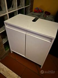 Mobiletto bianco sottolavandino per bagno