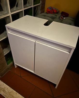Mobiletto bianco sottolavandino per bagno