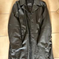 Giacca nera in pelle vintage da uomo