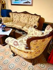 Salotto vintage stile barocco in piuma d’oca